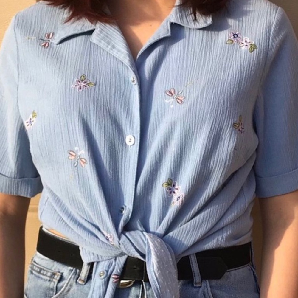 Cute blue embroidered shirt